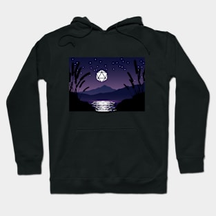 Full Moon D20 Dice RPG Night Roleplaying Landscapes Hoodie